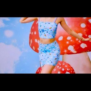 Blue butterfly two piece set